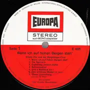 LP - Alfons Zitz Und Der Bergsteiger-Chor - Wenn Ich Auf Hohen Bergen Steh'