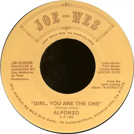 Alfonzo - Girl, You Are The One