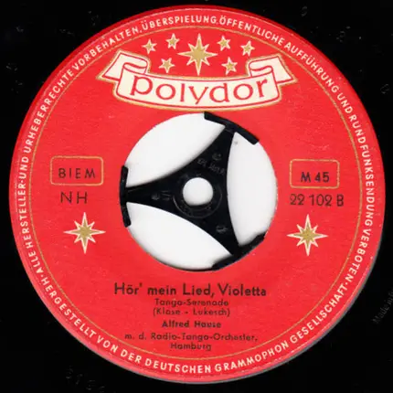 Alfred Hause M. D. Radio-Tango-Orchester Hamburg - Unter Der Roten Laterne Von St. Pauli