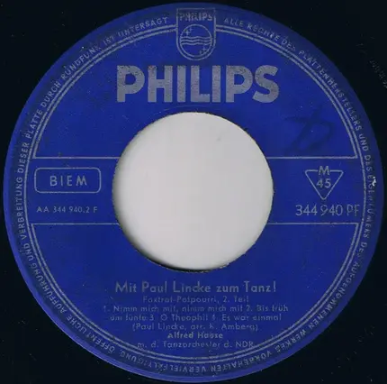 Alfred Hause M. D. Tanzorchester des NDR - Mit Paul Lincke Zum Tanz!