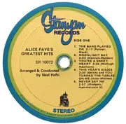LP - Alice Faye - Alice Faye's Greatest  Hits