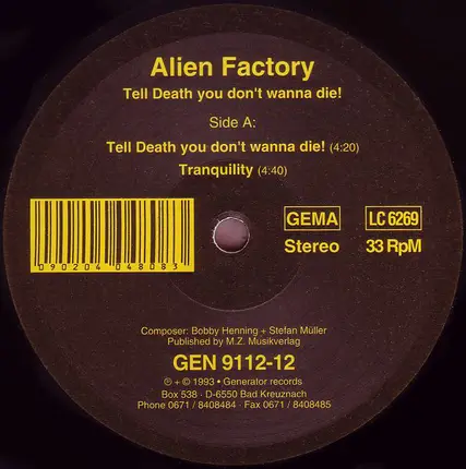 Alien Factory - Tell Death You Don't Wanna Die!