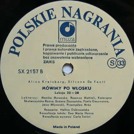 Alina Kreisberg , Silvano De Fanti - Mówimy Po Włosku