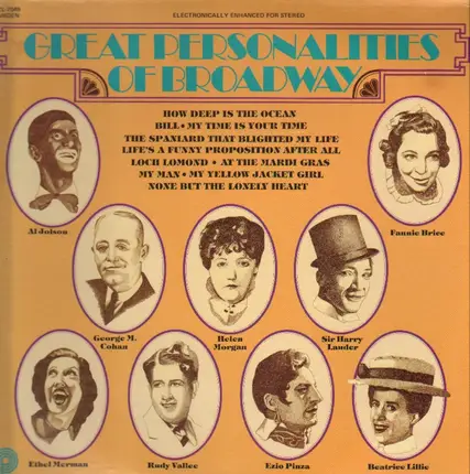 Al Jonson, Helen Morgan,.. - Greatest Personalities of Broadway