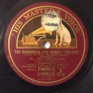 All Star Orchestra - Too Wonderful For Words / Steppin' Along