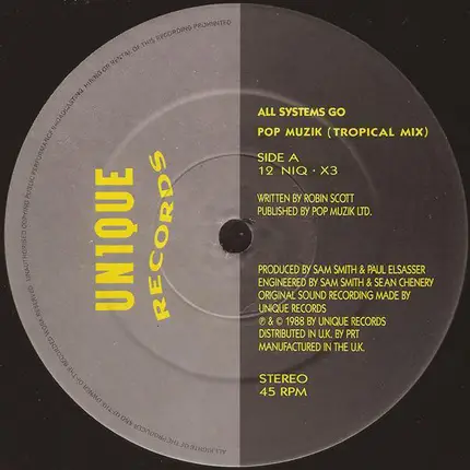 All Systems Go - Pop Muzik (Tropical Mix)