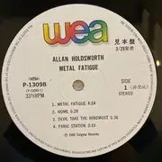 LP - Allan Holdsworth - Metal Fatigue - Insert, Promo