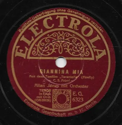 Allan Jones With Orchestra - The Donkey Serenade / Giannina Mia