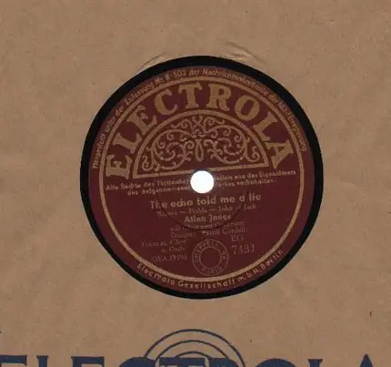Allan Jones - The Echo Told Me A Lie/ While The Angelus Was Ringing