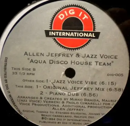 Allen Jeffrey & Jazz Voice - Aqua Disco House Team