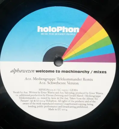 Alphawezen - Welcome To Machinarchy (Mixes)