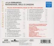 CD - Alta Capella Und Citharedi Der Schola Cantorum Basiliensis - 'A La Ferrarese' - Italian Instrumental Music Of The 15th Century