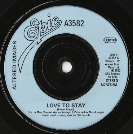 Altered Images - Love To Stay