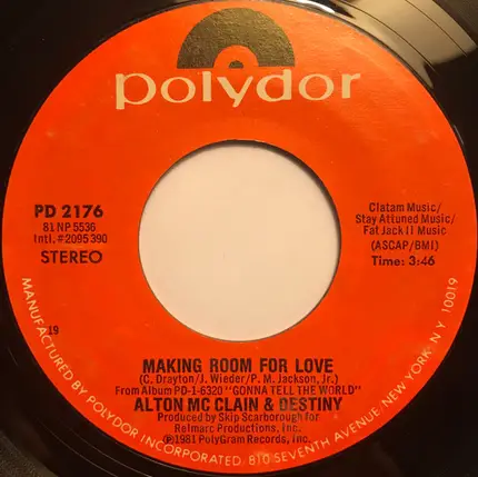 Alton McClain & Destiny - Making Room For Love / Simple Things