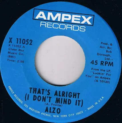 Alzo, Alzo Fronte - That's Alright (I Don't Mind It)