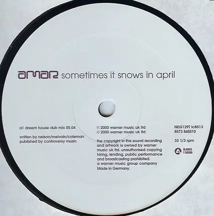 Amar - Sometimes It Snows In April (Dreem House Mixes)