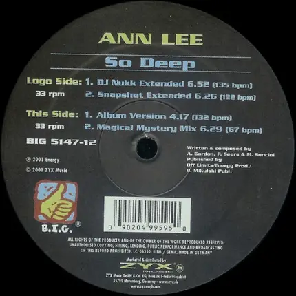 Ann Lee - So Deep