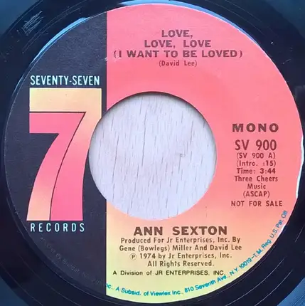 Ann Sexton - Love, Love, Love (I Want To Be Loved)