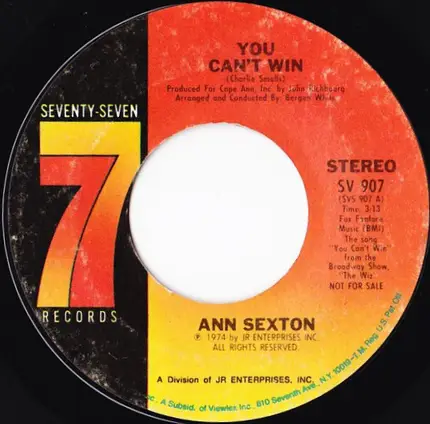 Ann Sexton - You Can't Win