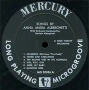LP - Anna Maria Alberghetti - Songs By Anna Maria Alberghetti