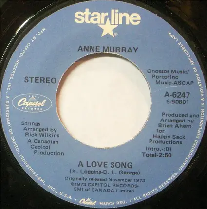 Anne Murray - A Love Song / You Won't See Me