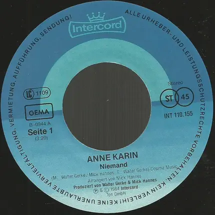 Anne Karin - Niemand