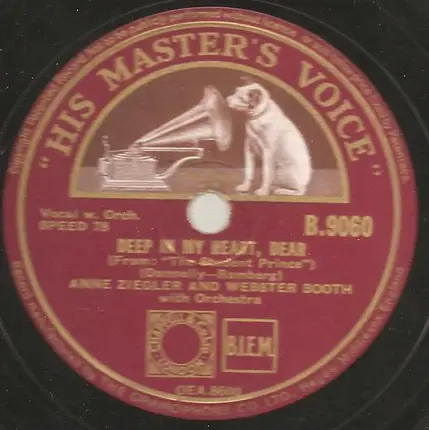 Anne Ziegler & Webster Booth - Fold Your Wings / Deep In My Heart, Dear