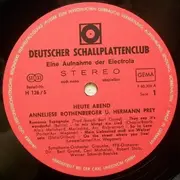LP - Anneliese Rothenberger / Hermann Prey - Heute Abend
