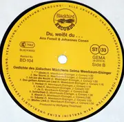LP - Ana Fonell & Johannes Conen - Du, Weißt Du ... - Gatefold