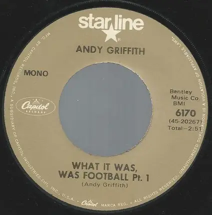 Andy Griffith - What It Was Was Football Pt. 1 & Pt. 2