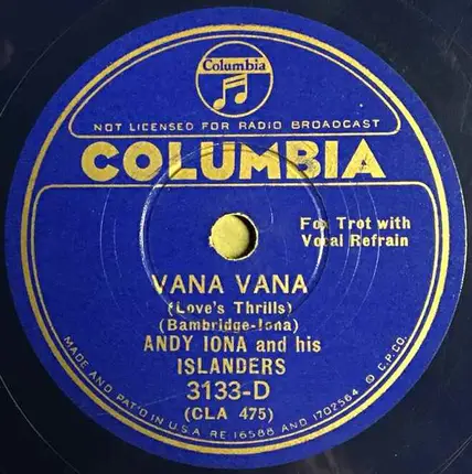Andy Iona And His Islanders - Hola E Pae / Vana Vana