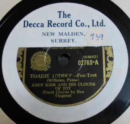Andy Kirk And His Clouds Of Joy - Toadie Toddle / Close To Five
