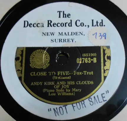 Andy Kirk And His Clouds Of Joy - Toadie Toddle / Close To Five
