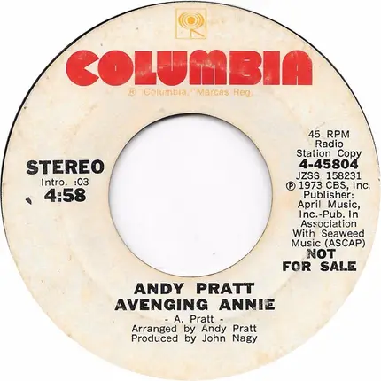 Andy Pratt - Avenging Annie