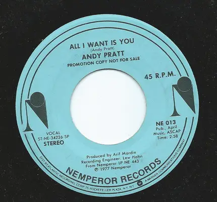 Andy Pratt - All I Want Is You