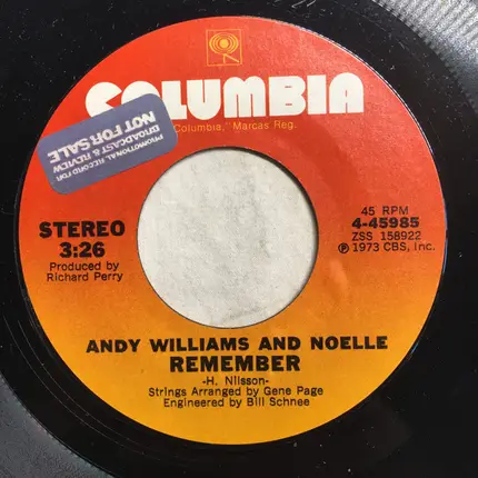 Andy Williams And Noelle - Remember