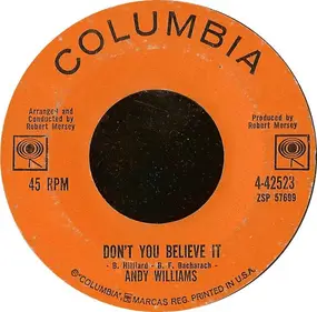 Andy Williams - Don't You Believe It