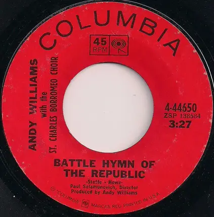 Andy Williams With The St. Charles Borromeo Choir - Battle Hymn Of The Republic