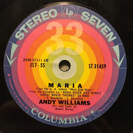 Andy Williams - Never On Sunday / Maria