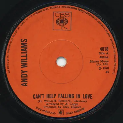 Andy Williams - Can't Help Falling In Love