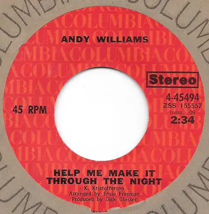 Andy Williams - Love Is All / Help Me Make It Through The Night