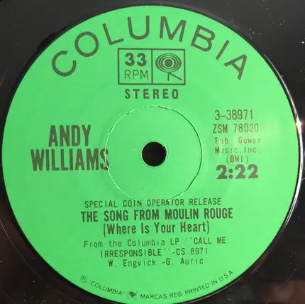Andy Williams - The Song From Moulin Rouge