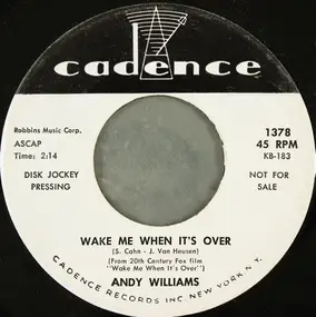 Andy Williams - Wake Me When It's Over