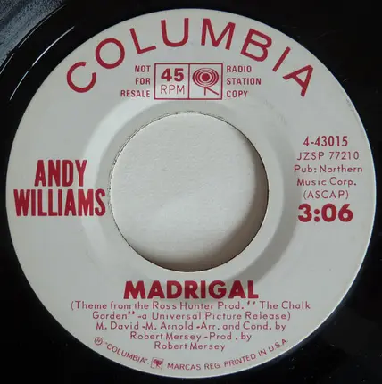 Andy Williams - Wrong For Each Other