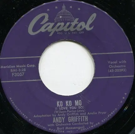 Andy Griffith - Make Yourself Comfortable / Ko Ko Mo (I Love You So)