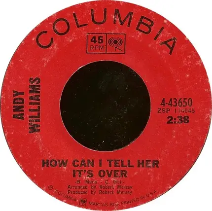 Andy Williams - How Can I Tell Her It's Over / Summer Of Our Love
