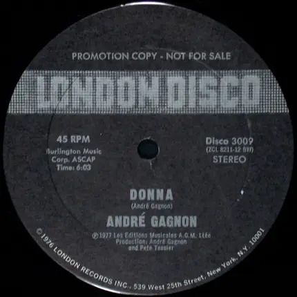 André Gagnon - Donna / Holiday Feeling
