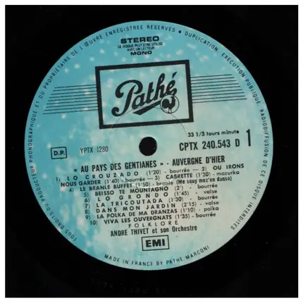 André Thivet et son Orchestre - Auf Pays Des Gentianes