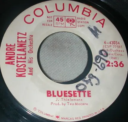 André Kostelanetz And His Orchestra - The Fall Of Love / Bluesette