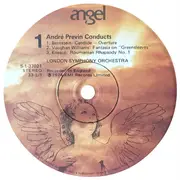LP - André Previn - Andre Previn Conducts Bernstein: Candide Overture / Vaughn Williams: Fantasia on Greensleeves / Enesco: Roumanian Rhapsody / Tchaikovsky: Marche Slave / March Minature and Waltz of the Flowers From the Nutcracker